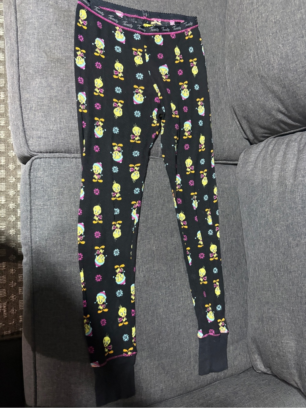Vintage Black Tweety Thermal Pajama Bottoms